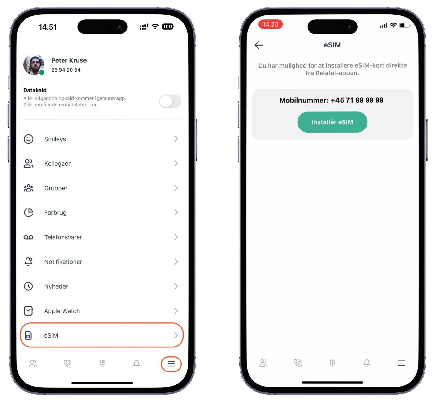 Installer eSIM direkte fra Relatels mobilapp
