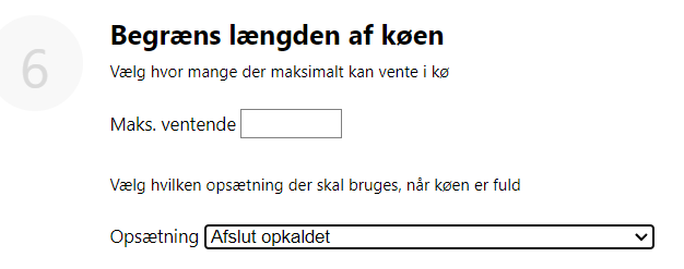 Begræns længde af kø