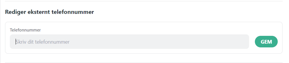Rediger eksternt telefonnummer